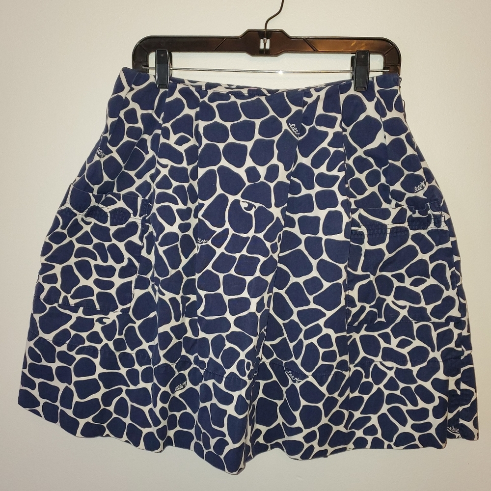 26) LILLY PULITZER  Giraffe print skirt with pockets Sz. 2 - Picture 2 of 6